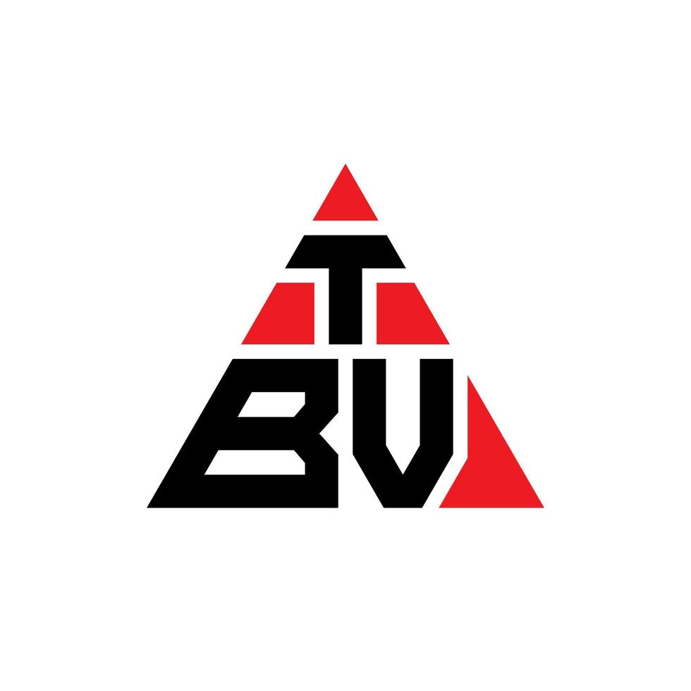 création de logo de lettre triangle tbv avec forme de triangle. monogramme de conception de logo triangle tbv. modèle de logo vectoriel triangle tbv avec couleur rouge. logo triangulaire tbv logo simple, élégant et luxueux.