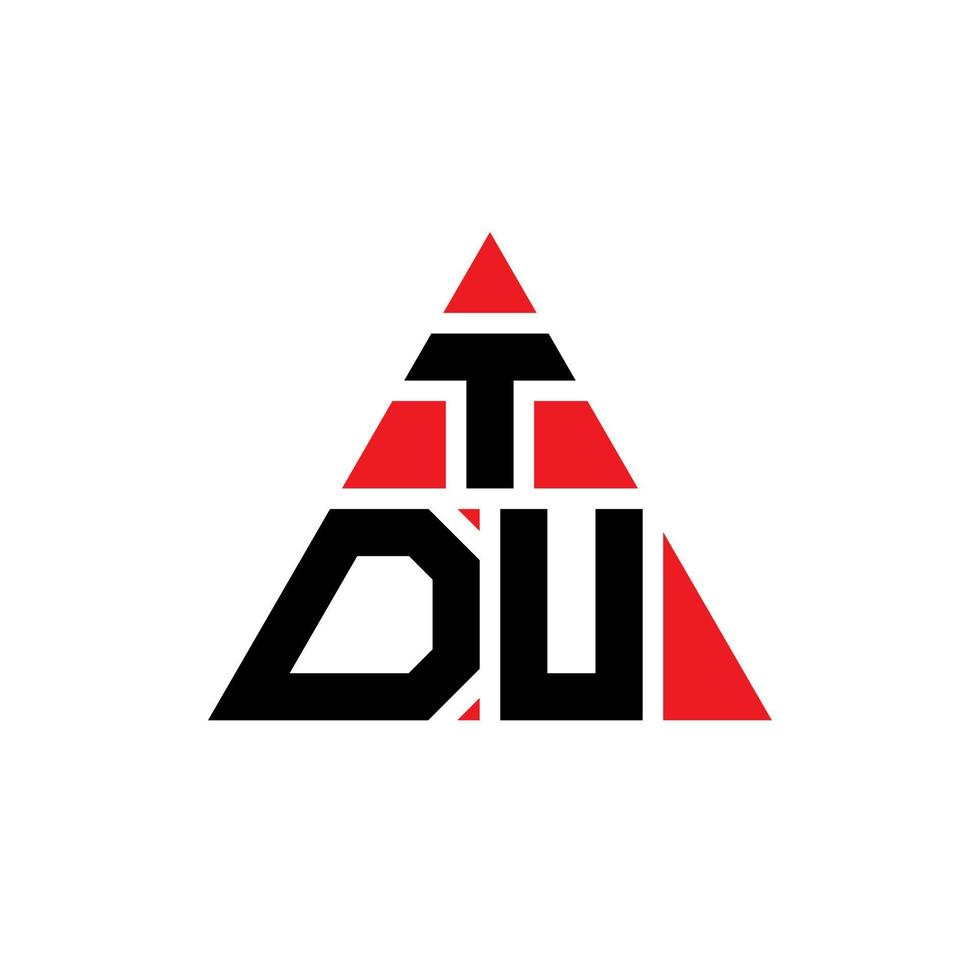 création de logo de lettre triangle tdu avec forme de triangle. monogramme de conception de logo triangle tdu. modèle de logo vectoriel triangle tdu avec couleur rouge. logo triangulaire tdu logo simple, élégant et luxueux.