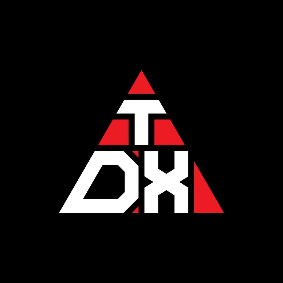 création de logo de lettre triangle tdx avec forme de triangle. monogramme de conception de logo triangle tdx. modèle de logo vectoriel triangle tdx avec couleur rouge. logo triangulaire tdx logo simple, élégant et luxueux.