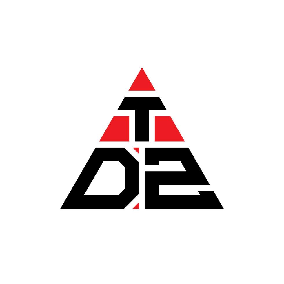 création de logo de lettre triangle tdz avec forme de triangle. monogramme de conception de logo triangle tdz. modèle de logo vectoriel triangle tdz avec couleur rouge. logo triangulaire tdz logo simple, élégant et luxueux.