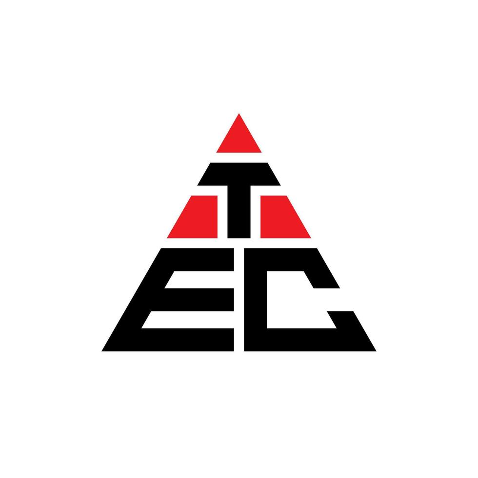 création de logo de lettre triangle tec avec forme de triangle. monogramme de conception de logo triangle tec. modèle de logo vectoriel triangle tec avec couleur rouge. logo triangulaire tec logo simple, élégant et luxueux.