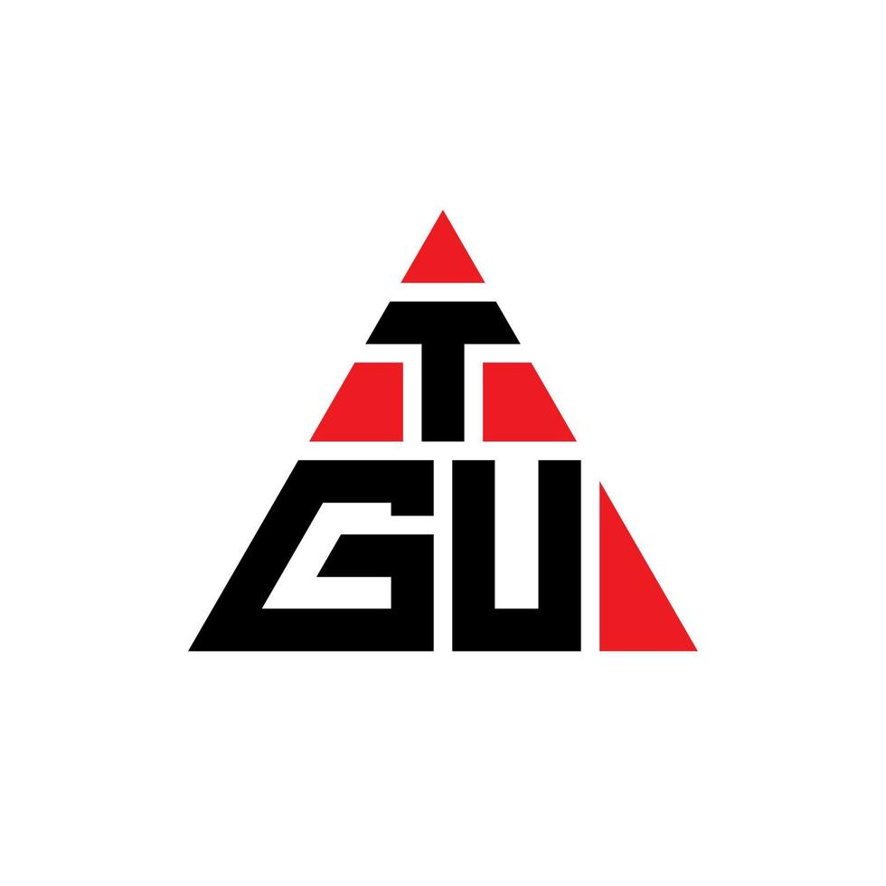 création de logo de lettre triangle tgu avec forme de triangle. monogramme de conception de logo triangle tgu. modèle de logo vectoriel triangle tgu avec couleur rouge. logo triangulaire tgu logo simple, élégant et luxueux.