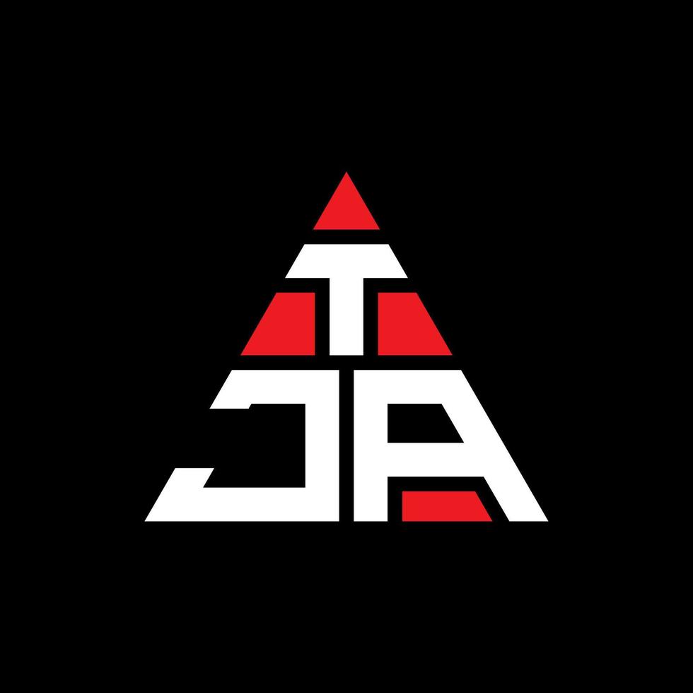 création de logo de lettre triangle tja avec forme de triangle. monogramme de conception de logo triangle tja. modèle de logo vectoriel triangle tja avec couleur rouge. logo triangulaire tja logo simple, élégant et luxueux.