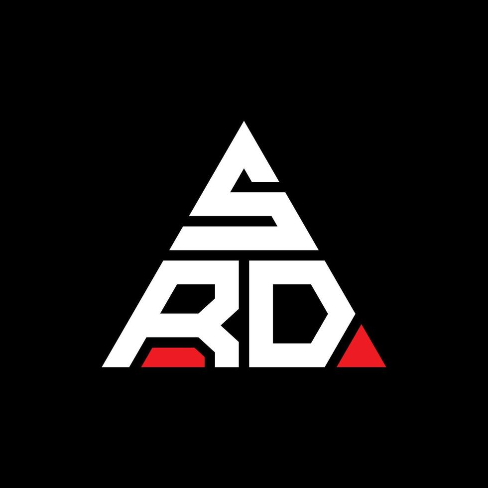 création de logo de lettre triangle srd avec forme de triangle. monogramme de conception de logo triangle srd. modèle de logo vectoriel triangle srd avec couleur rouge. logo triangulaire srd logo simple, élégant et luxueux.