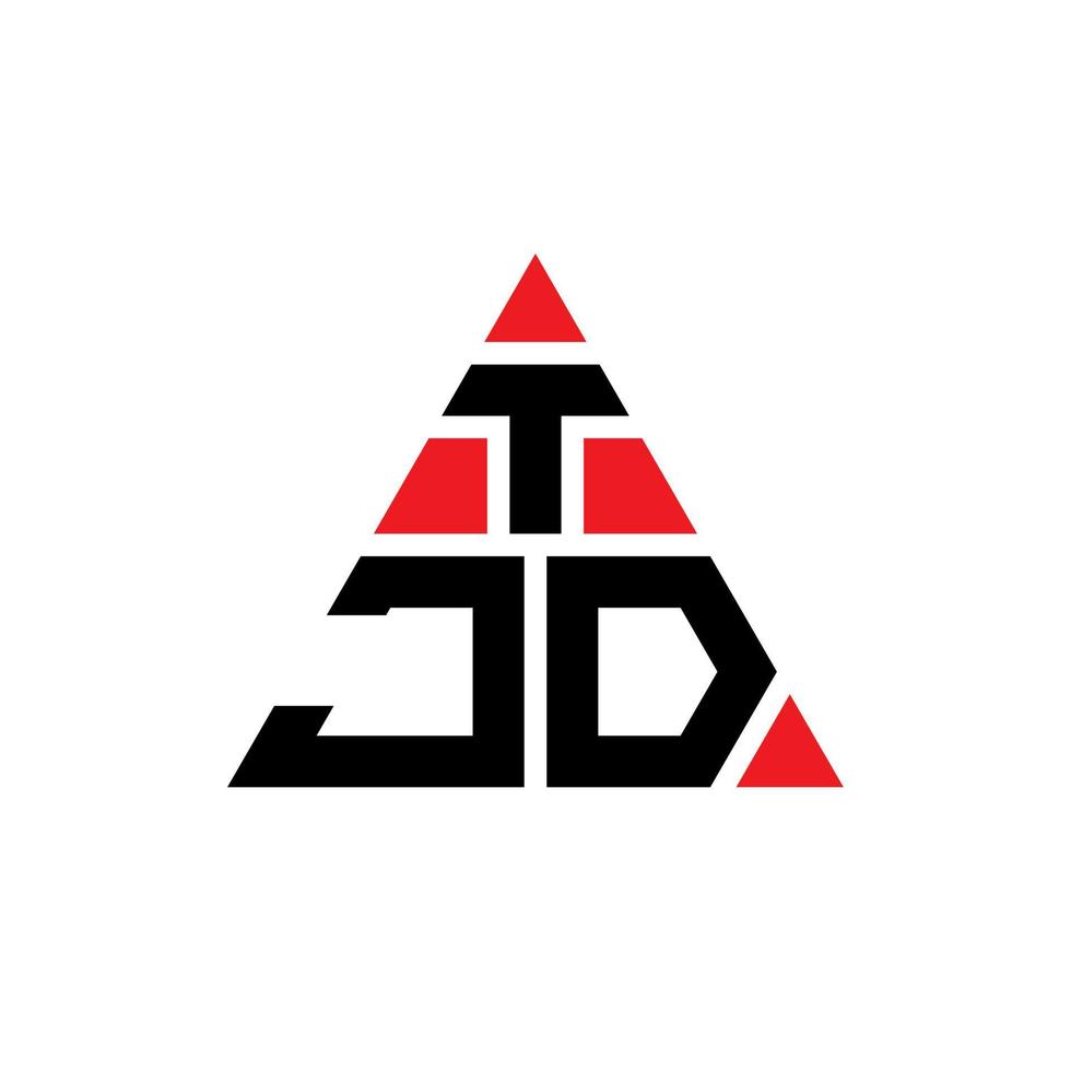 création de logo de lettre triangle tjd avec forme de triangle. monogramme de conception de logo triangle tjd. modèle de logo vectoriel triangle tjd avec couleur rouge. logo triangulaire tjd logo simple, élégant et luxueux.