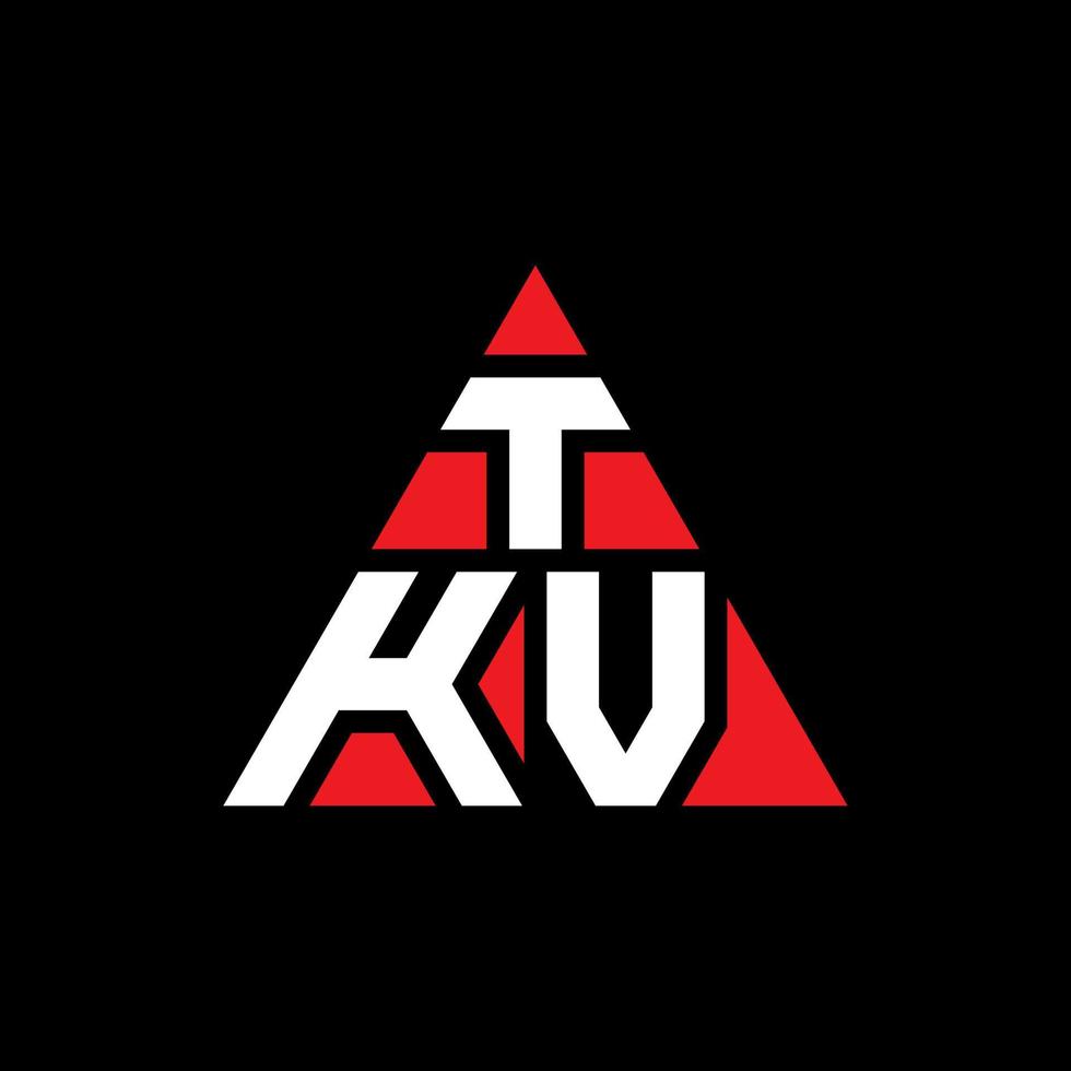 création de logo de lettre triangle tkv avec forme de triangle. monogramme de conception de logo triangle tkv. modèle de logo vectoriel triangle tkv avec couleur rouge. logo triangulaire tkv logo simple, élégant et luxueux.