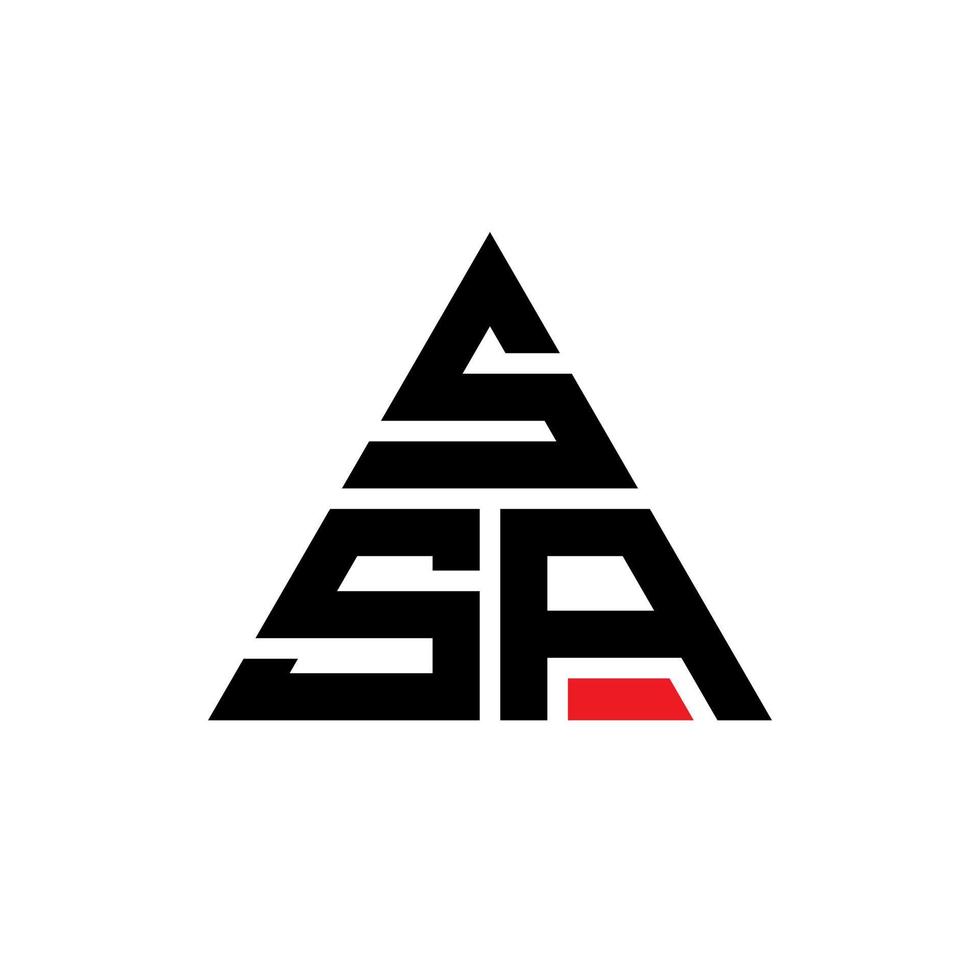 création de logo de lettre triangle ssa avec forme de triangle. monogramme de conception de logo triangle ssa. modèle de logo vectoriel triangle ssa avec couleur rouge. logo triangulaire ssa logo simple, élégant et luxueux.