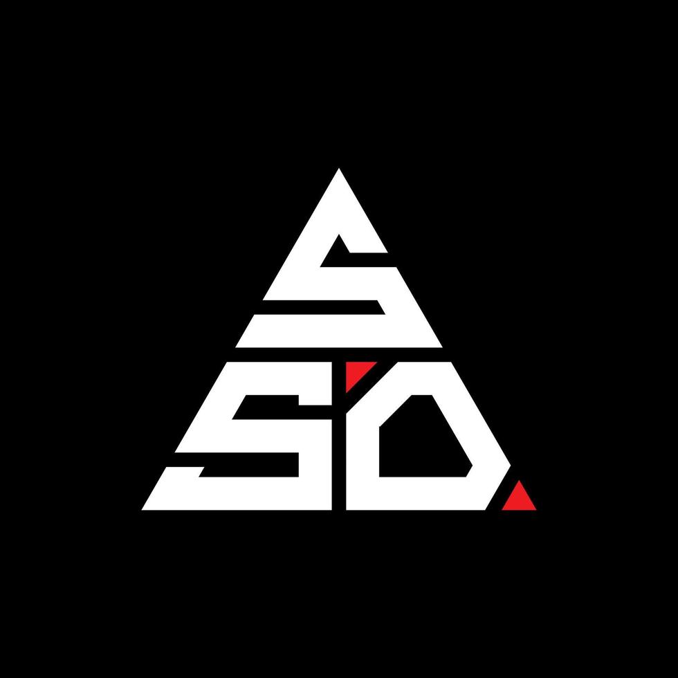 création de logo de lettre triangle sso avec forme de triangle. monogramme de conception de logo triangle sso. modèle de logo vectoriel triangle sso avec couleur rouge. sso logo triangulaire logo simple, élégant et luxueux.