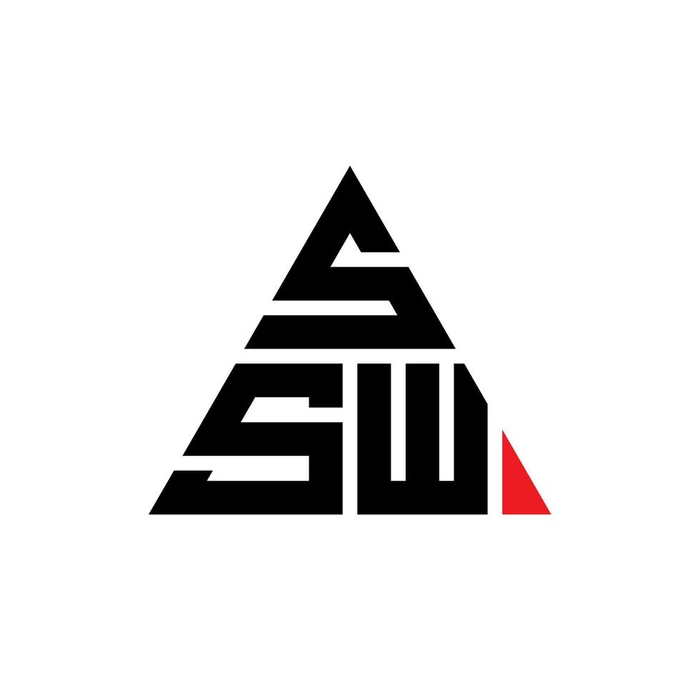 création de logo de lettre triangle ssw avec forme de triangle. monogramme de conception de logo triangle ssw. modèle de logo vectoriel triangle ssw avec couleur rouge. logo triangulaire ssw logo simple, élégant et luxueux.