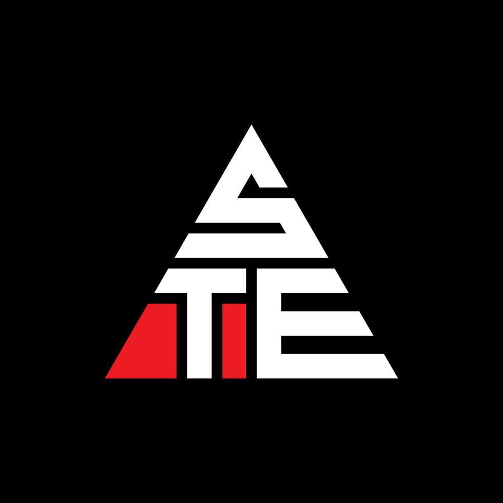 création de logo de lettre triangle ste avec forme de triangle. monogramme de conception de logo ste triangle. modèle de logo vectoriel triangle ste avec couleur rouge. ste logo triangulaire logo simple, élégant et luxueux.