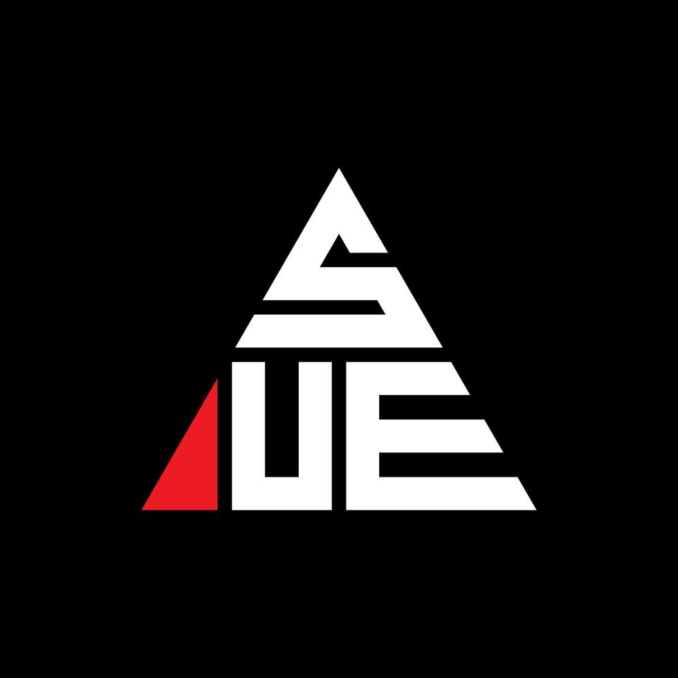 création de logo de lettre de triangle de poursuite avec forme de triangle. poursuivre le monogramme de conception de logo triangle. poursuivre le modèle de logo vectoriel triangle avec la couleur rouge. sue logo triangulaire logo simple, élégant et luxueux.