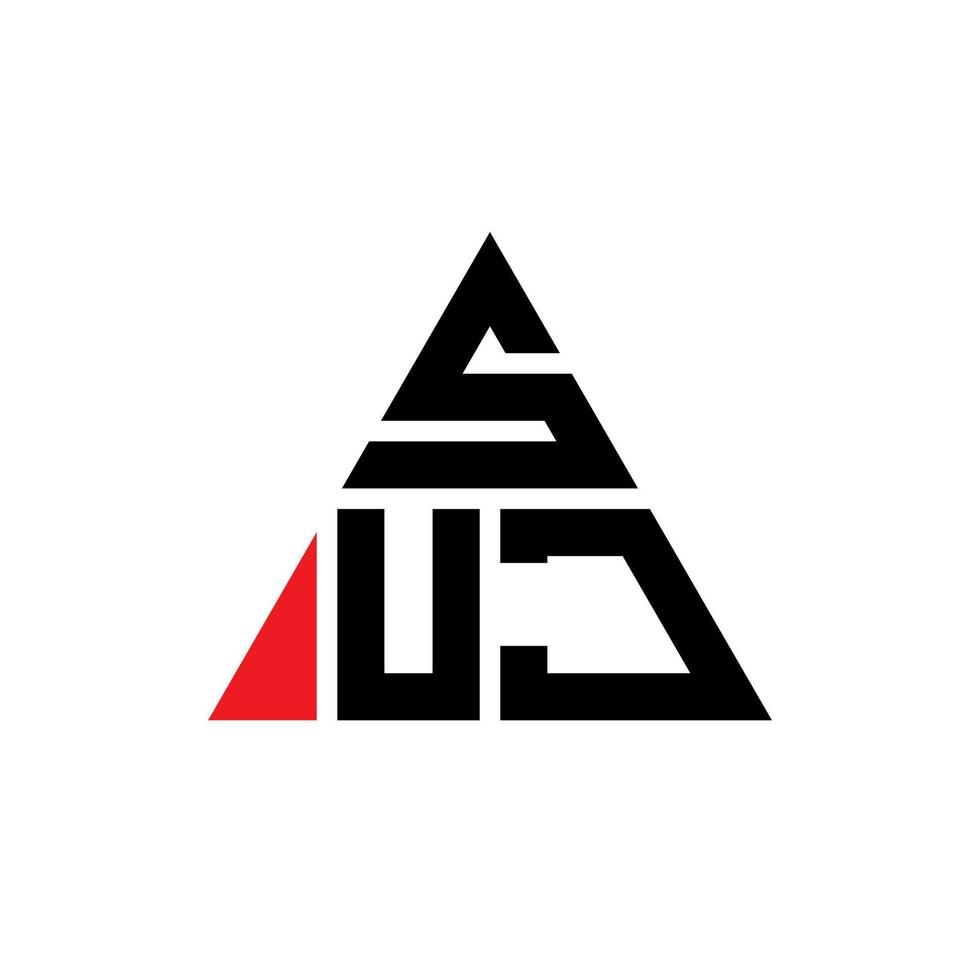 création de logo de lettre triangle suj avec forme de triangle. monogramme de conception de logo triangle suj. modèle de logo vectoriel triangle suj avec couleur rouge. suj logo triangulaire logo simple, élégant et luxueux.