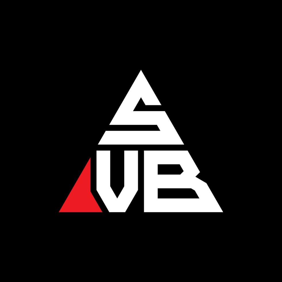 création de logo de lettre triangle svb avec forme de triangle. monogramme de conception de logo triangle svb. modèle de logo vectoriel triangle svb avec couleur rouge. logo triangulaire svb logo simple, élégant et luxueux.