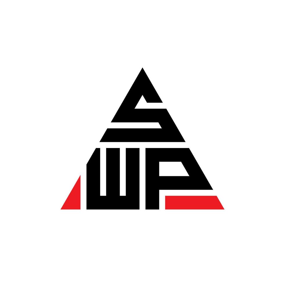 création de logo de lettre triangle swp avec forme de triangle. monogramme de conception de logo triangle swp. modèle de logo vectoriel triangle swp avec couleur rouge. logo triangulaire swp logo simple, élégant et luxueux.