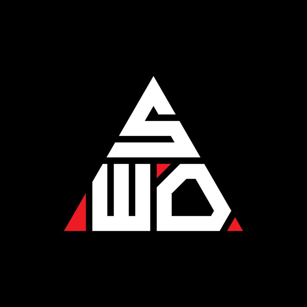 création de logo de lettre triangle swo avec forme de triangle. monogramme de conception de logo triangle swo. modèle de logo vectoriel triangle swo avec couleur rouge. swo logo triangulaire logo simple, élégant et luxueux.
