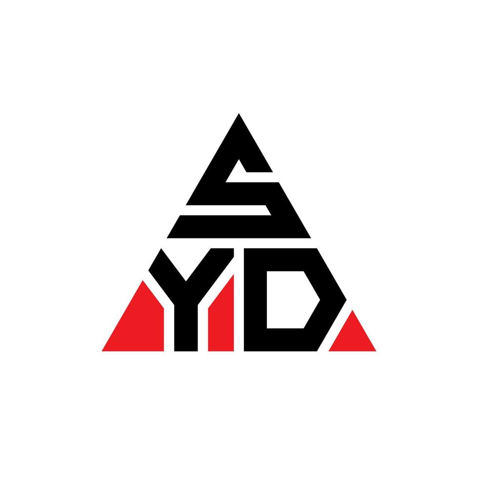 création de logo de lettre triangle syd avec forme de triangle. monogramme de conception de logo triangle syd. modèle de logo vectoriel triangle syd avec couleur rouge. logo triangulaire syd logo simple, élégant et luxueux.