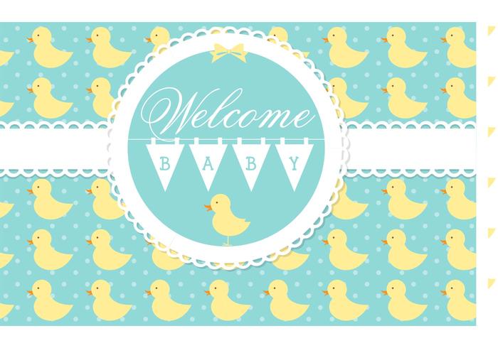 Vector Free Welcome Baby Card