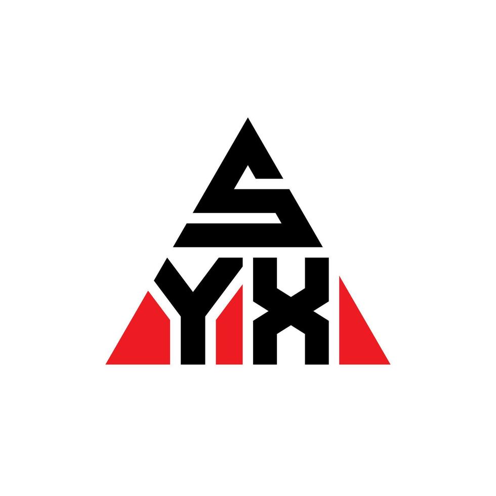 création de logo de lettre triangle syx avec forme de triangle. monogramme de conception de logo triangle syx. modèle de logo vectoriel triangle syx avec couleur rouge. logo triangulaire syx logo simple, élégant et luxueux.