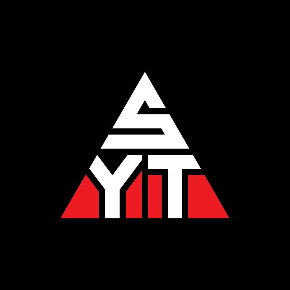 création de logo de lettre triangle syt avec forme de triangle. monogramme de conception de logo triangle syt. modèle de logo vectoriel triangle syt avec couleur rouge. syt logo triangulaire logo simple, élégant et luxueux.