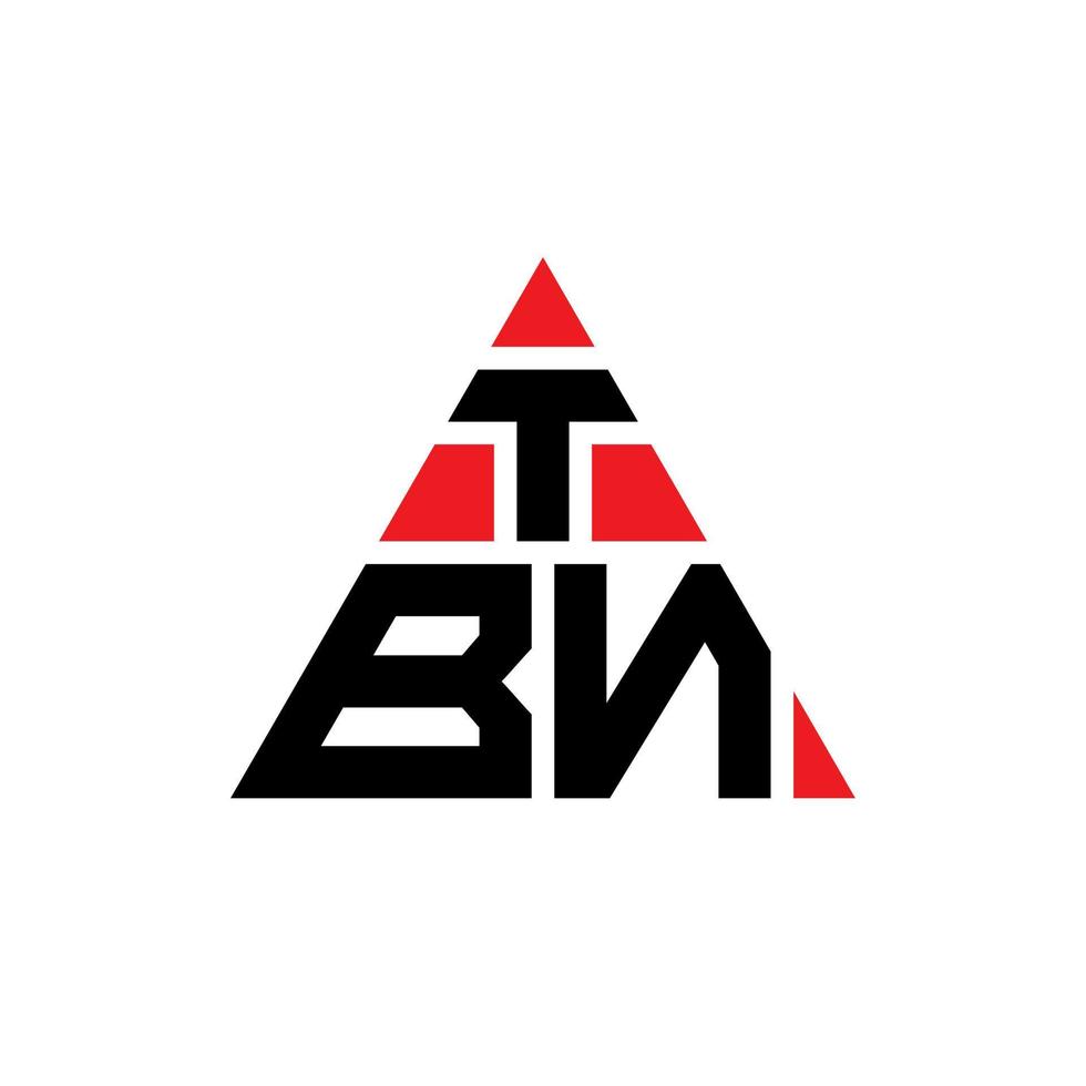 création de logo de lettre triangle tbn avec forme de triangle. monogramme de conception de logo triangle tbn. modèle de logo vectoriel triangle tbn avec couleur rouge. logo triangulaire tbn logo simple, élégant et luxueux.
