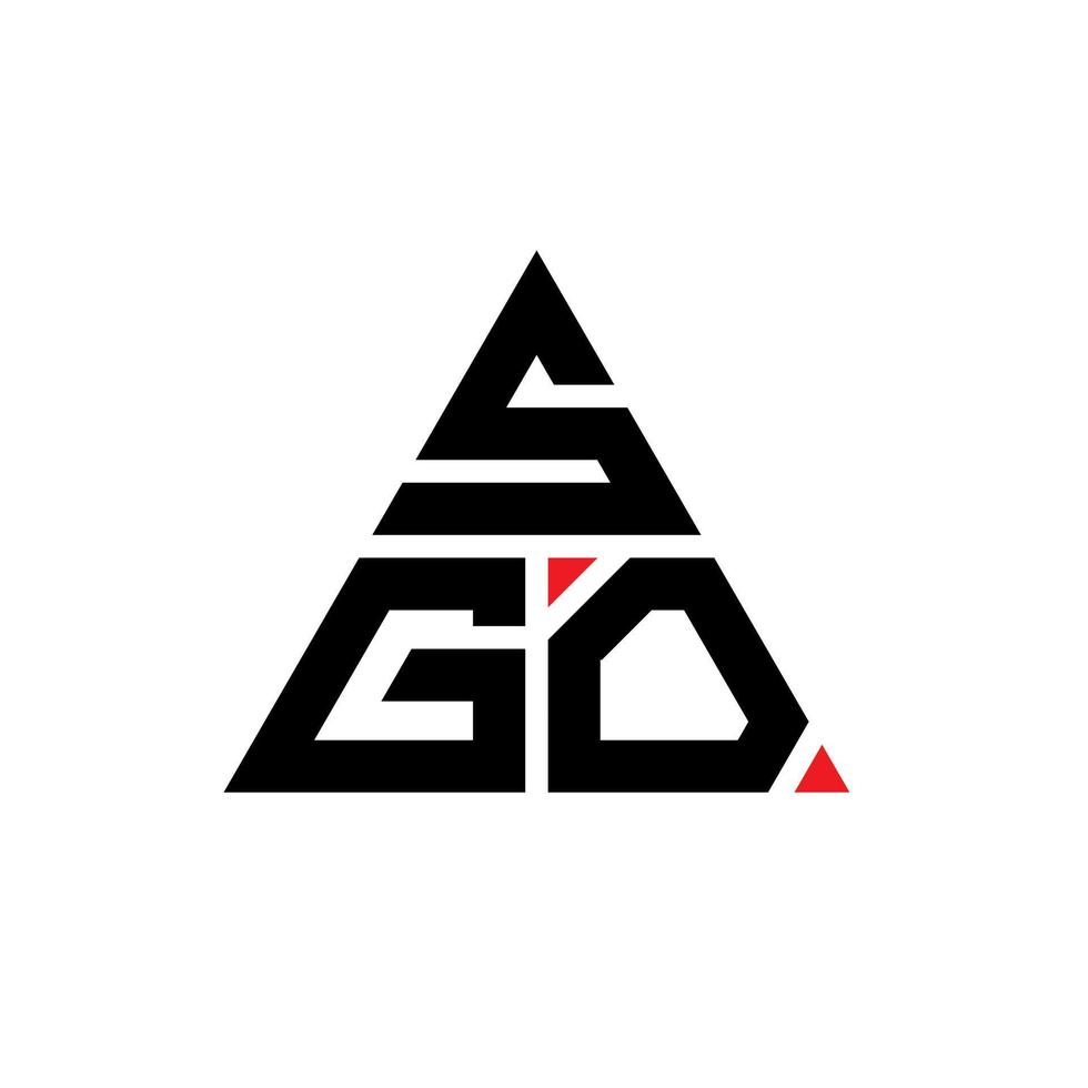 création de logo de lettre triangle sgo avec forme de triangle. monogramme de conception de logo triangle sgo. modèle de logo vectoriel triangle sgo avec couleur rouge. logo triangulaire sgo logo simple, élégant et luxueux.