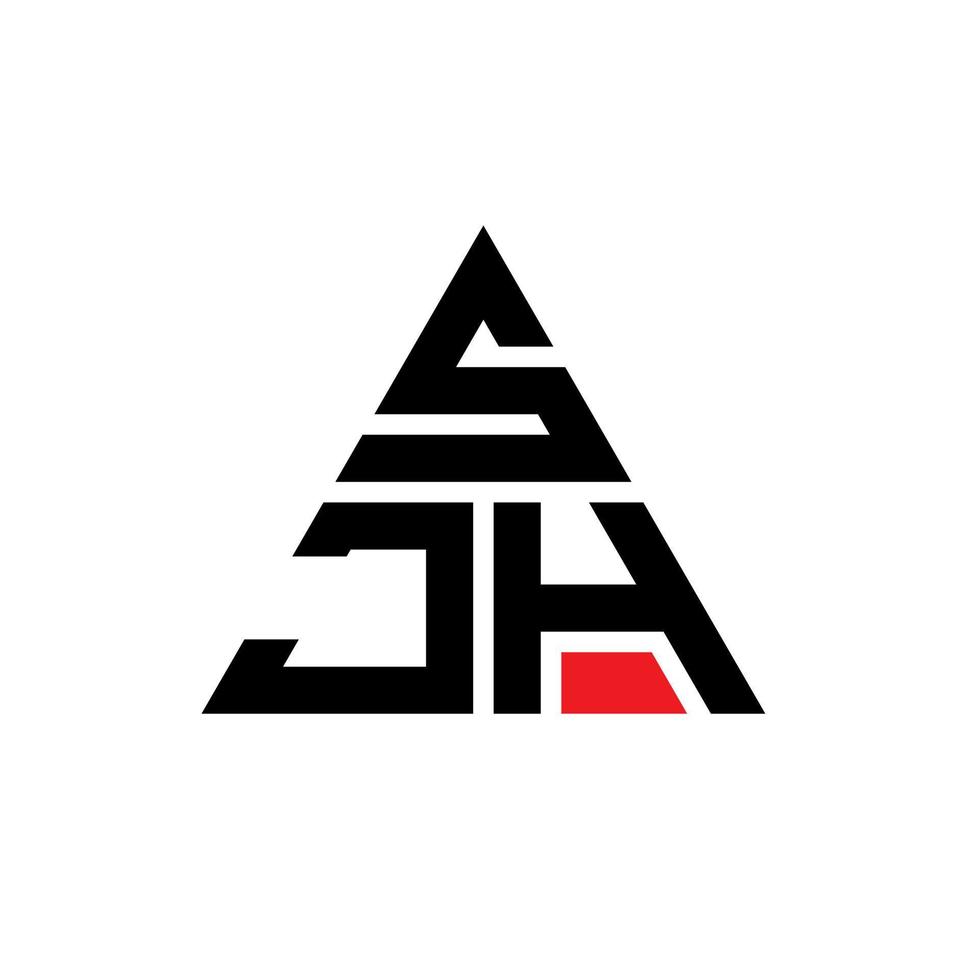 création de logo de lettre triangle sjh avec forme de triangle. monogramme de conception de logo triangle sjh. modèle de logo vectoriel triangle sjh avec couleur rouge. logo triangulaire sjh logo simple, élégant et luxueux.