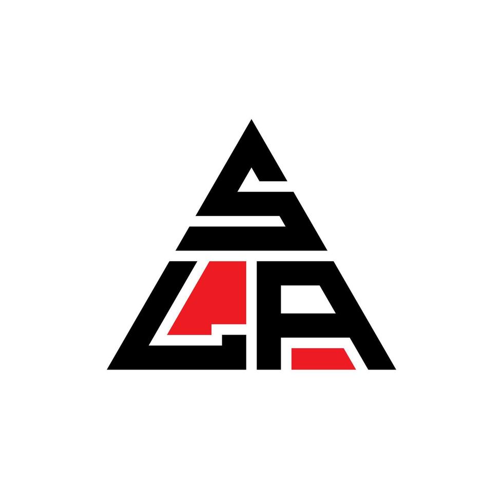 création de logo de lettre triangle sla avec forme de triangle. monogramme de conception de logo triangle sla. modèle de logo vectoriel triangle sla avec couleur rouge. logo triangulaire sla logo simple, élégant et luxueux.