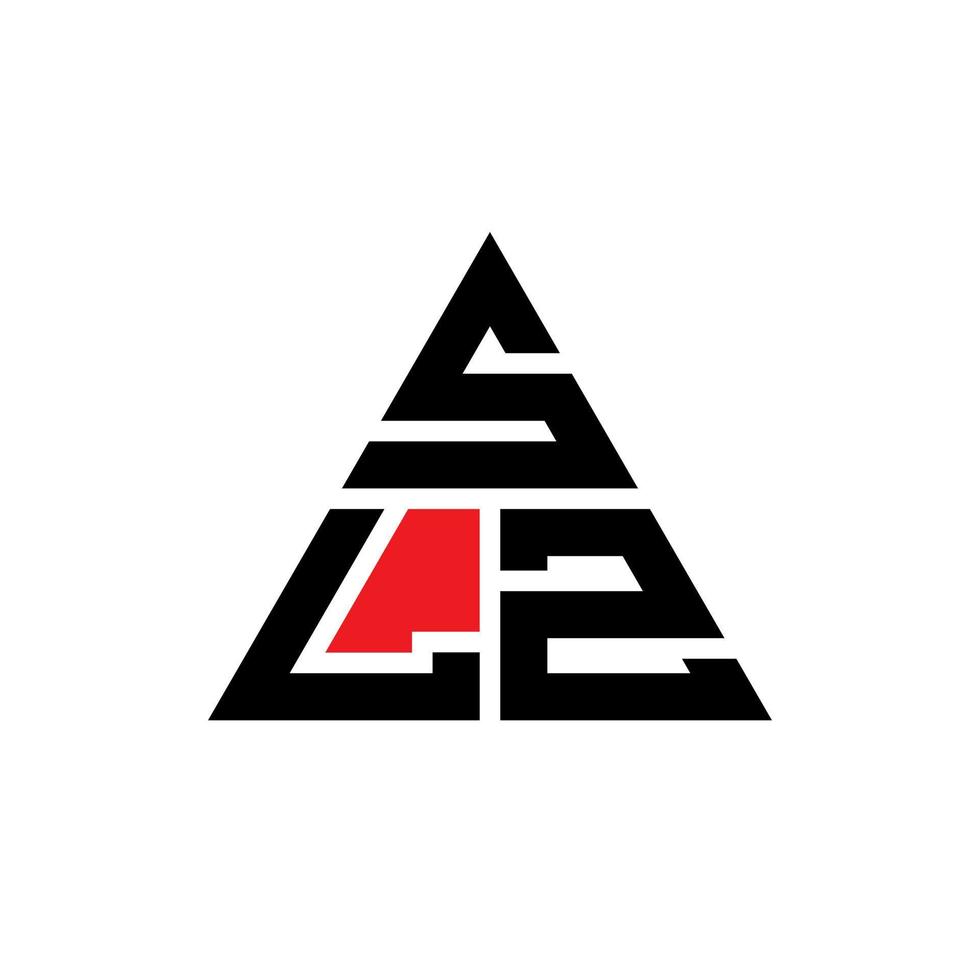 création de logo de lettre triangle slz avec forme de triangle. monogramme de conception de logo triangle slz. modèle de logo vectoriel triangle slz avec couleur rouge. logo triangulaire slz logo simple, élégant et luxueux.