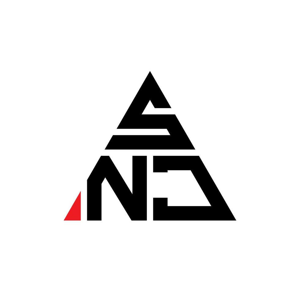 création de logo de lettre triangle snj avec forme de triangle. monogramme de conception de logo triangle snj. modèle de logo vectoriel triangle snj avec couleur rouge. logo triangulaire snj logo simple, élégant et luxueux.