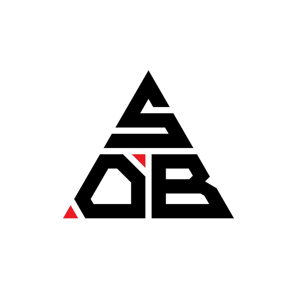 création de logo de lettre triangle sob avec forme de triangle. monogramme de conception de logo triangle sanglot. modèle de logo vectoriel triangle sob avec couleur rouge. logo triangulaire sob logo simple, élégant et luxueux.