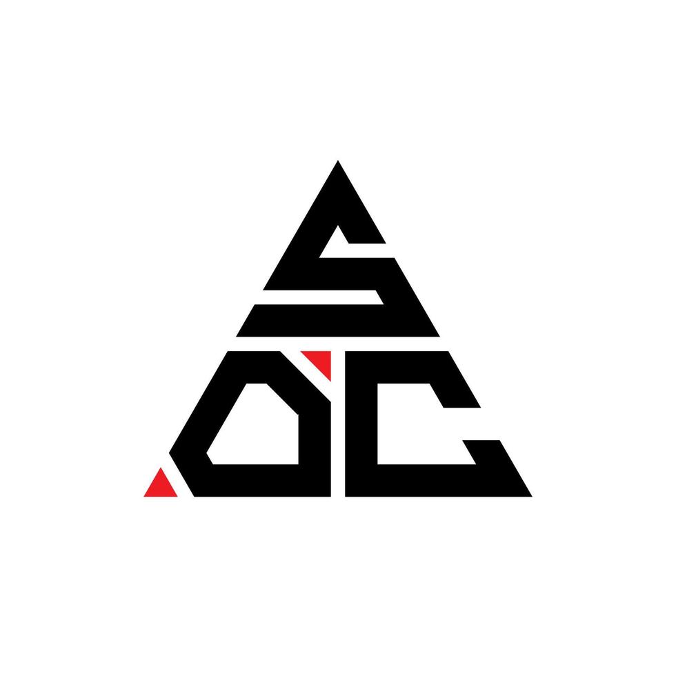 création de logo de lettre triangle soc avec forme de triangle. monogramme de conception de logo triangle soc. modèle de logo vectoriel triangle soc avec couleur rouge. logo triangulaire soc logo simple, élégant et luxueux.