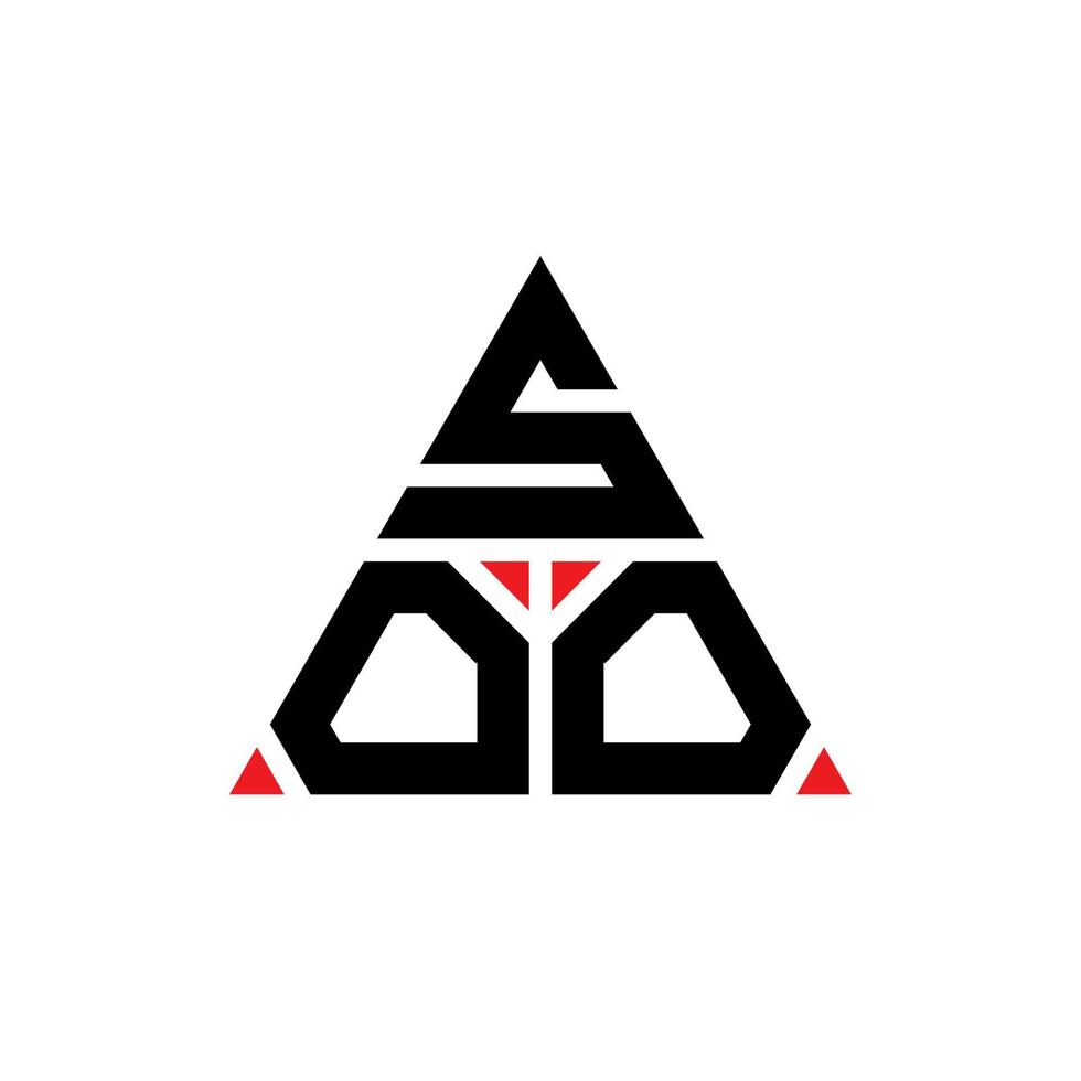 soo création de logo de lettre triangle avec forme de triangle. monogramme de conception de logo soo triangle. modèle de logo vectoriel triangle soo avec couleur rouge. soo logo triangulaire logo simple, élégant et luxueux.