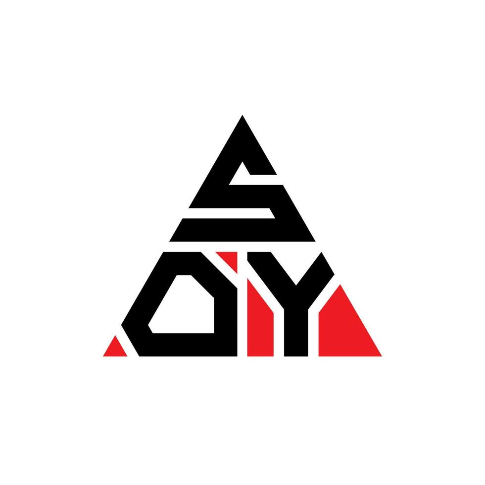 création de logo de lettre de triangle de soja avec forme de triangle. monogramme de conception de logo de triangle de soja. modèle de logo vectoriel de triangle de soja avec la couleur rouge. logo triangulaire de soja logo simple, élégant et luxueux.