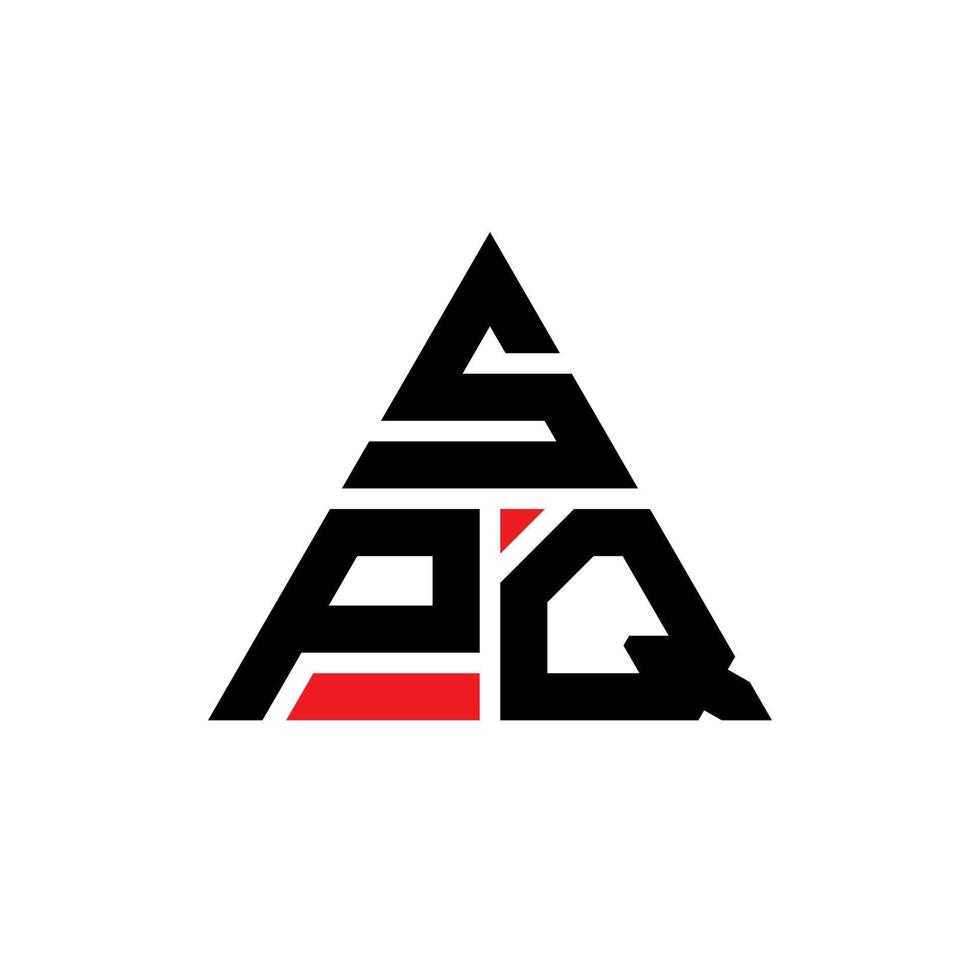 création de logo de lettre triangle spq avec forme de triangle. monogramme de conception de logo triangle spq. modèle de logo vectoriel triangle spq avec couleur rouge. logo triangulaire spq logo simple, élégant et luxueux.