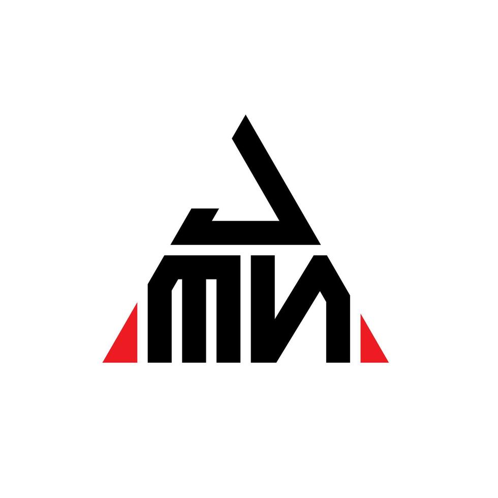 création de logo de lettre triangle jmn avec forme de triangle. monogramme de conception de logo triangle jmn. modèle de logo vectoriel triangle jmn avec couleur rouge. logo triangulaire jmn logo simple, élégant et luxueux.