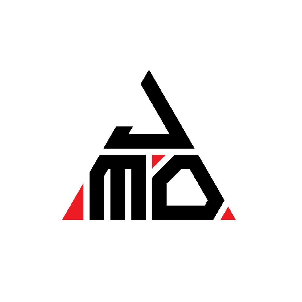 création de logo de lettre triangle jmo avec forme de triangle. monogramme de conception de logo triangle jmo. modèle de logo vectoriel triangle jmo avec couleur rouge. logo triangulaire jmo logo simple, élégant et luxueux.