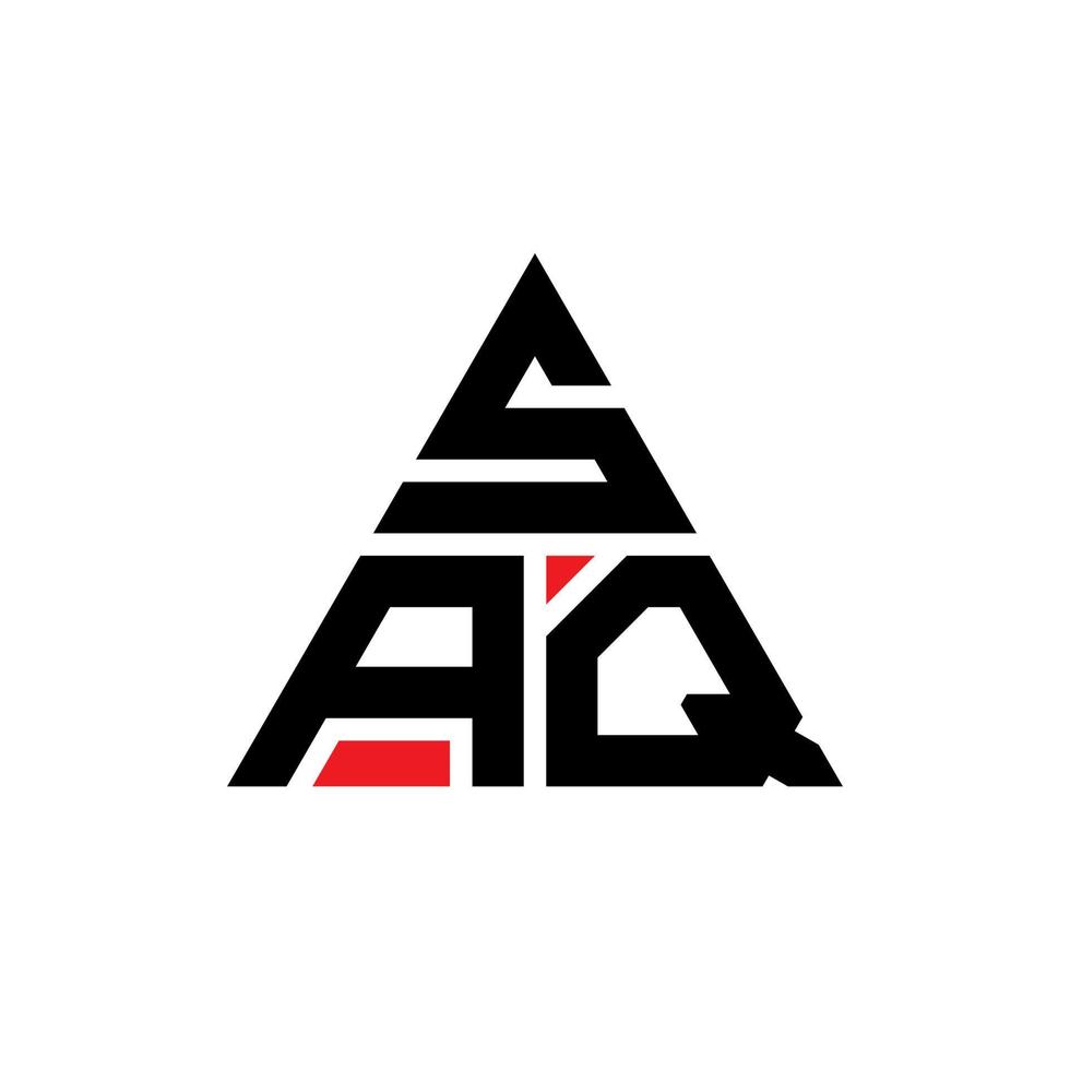 création de logo de lettre triangle saq avec forme de triangle. monogramme de conception de logo triangle saq. modèle de logo vectoriel triangle saq avec couleur rouge. logo triangulaire saq logo simple, élégant et luxueux.