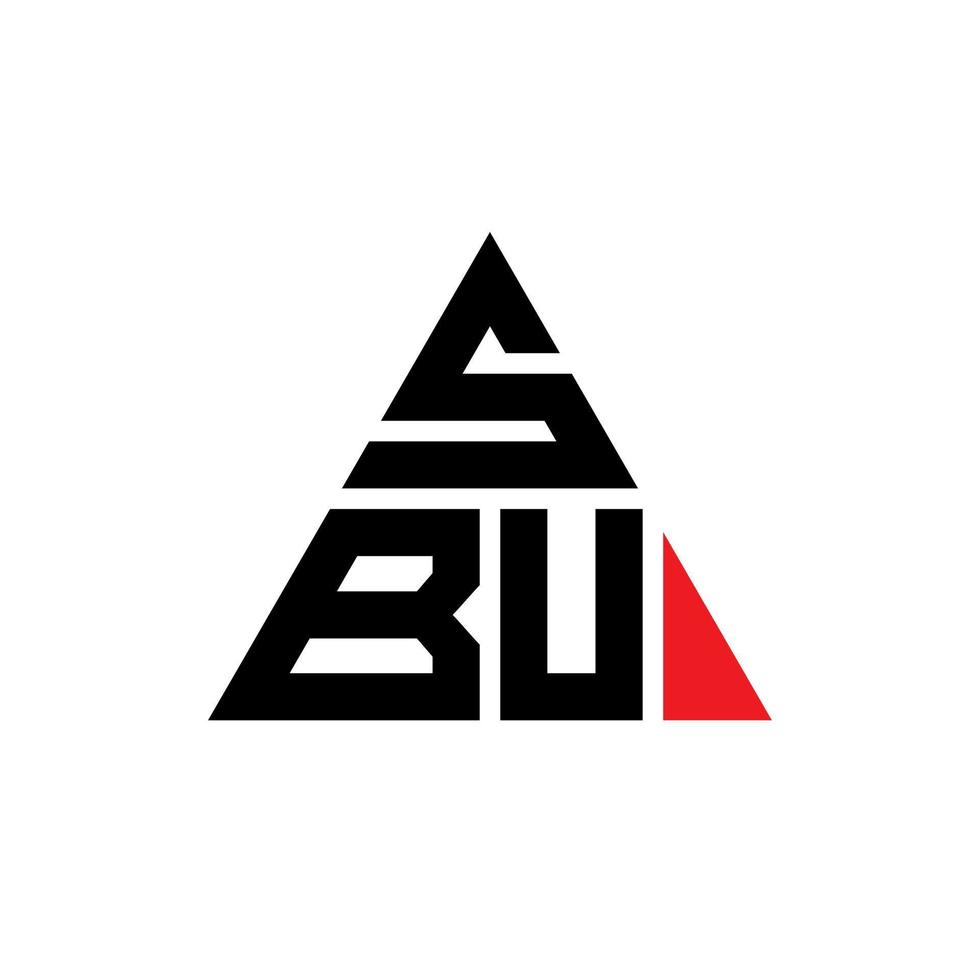 création de logo de lettre triangle sbu avec forme de triangle. monogramme de conception de logo triangle sbu. modèle de logo vectoriel triangle sbu avec couleur rouge. logo triangulaire sbu logo simple, élégant et luxueux.