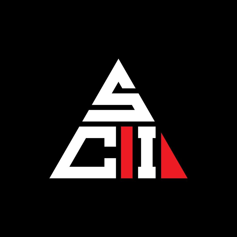 création de logo de lettre triangle sci avec forme de triangle. monogramme de conception de logo triangle sci. modèle de logo vectoriel sci triangle avec couleur rouge. logo triangulaire sci logo simple, élégant et luxueux.