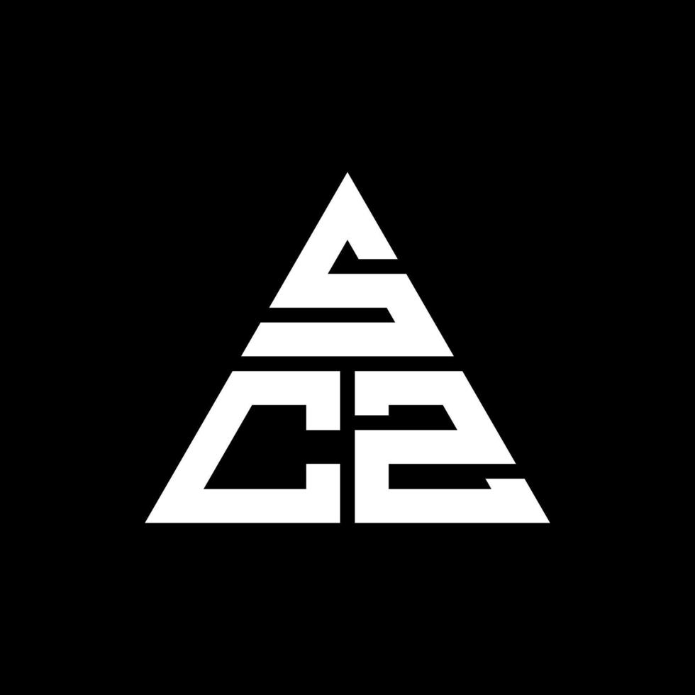 création de logo de lettre triangle scz avec forme de triangle. monogramme de conception de logo triangle scz. modèle de logo vectoriel triangle scz avec couleur rouge. logo triangulaire scz logo simple, élégant et luxueux.
