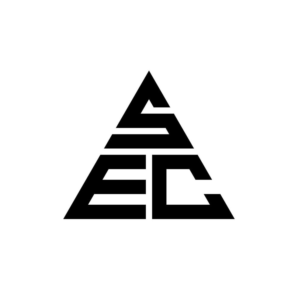 création de logo de lettre triangle sec avec forme de triangle. monogramme de conception de logo triangle sec. modèle de logo vectoriel triangle sec avec couleur rouge. sec logo triangulaire logo simple, élégant et luxueux.