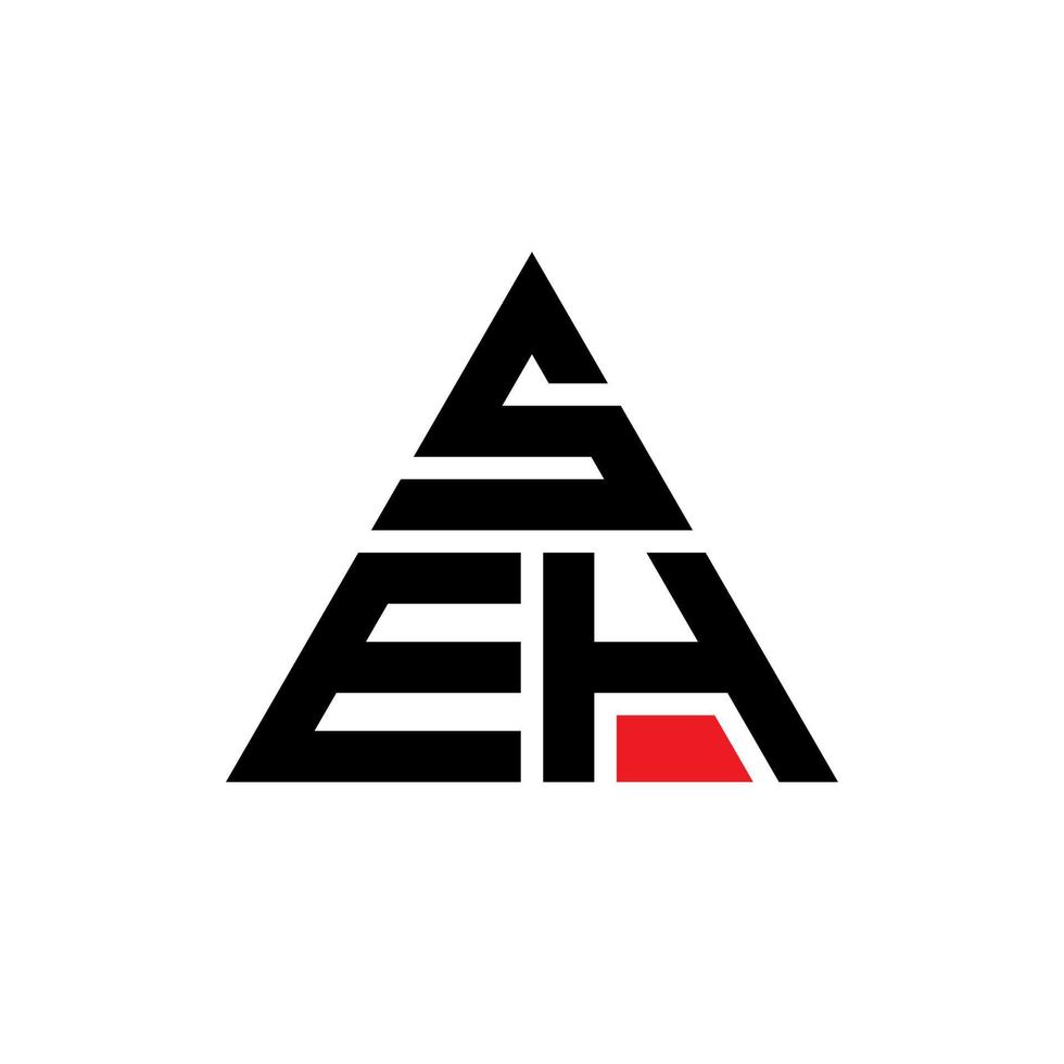 création de logo de lettre triangle seh avec forme de triangle. monogramme de conception de logo triangle seh. modèle de logo vectoriel triangle seh avec couleur rouge. seh logo triangulaire logo simple, élégant et luxueux.