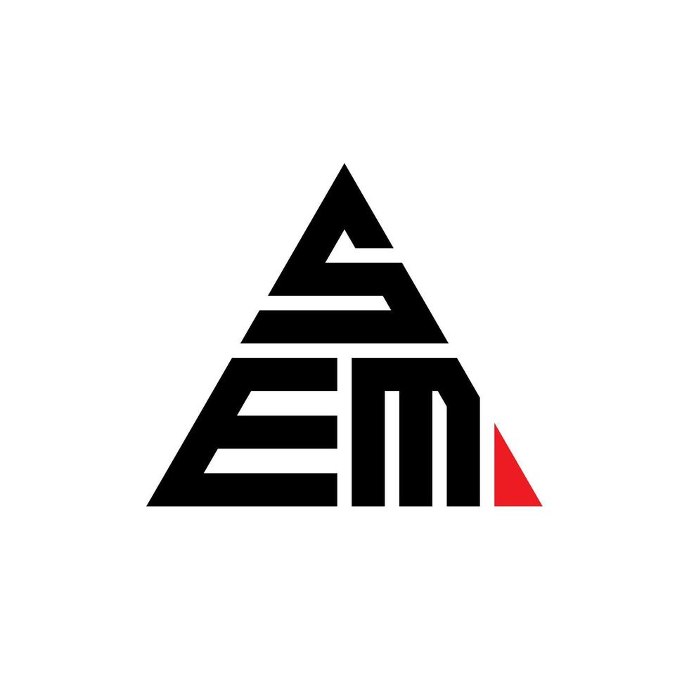 création de logo de lettre triangle sem avec forme de triangle. monogramme de conception de logo triangle sem. modèle de logo vectoriel triangle sem avec couleur rouge. logo triangulaire sem logo simple, élégant et luxueux.