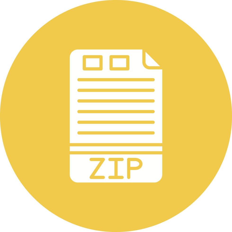 icône de fond de cercle de glyphe zip vecteur