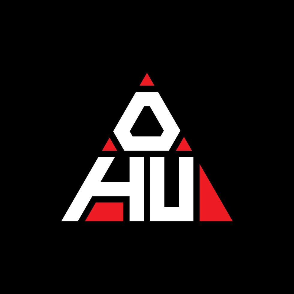 création de logo de lettre triangle ohu avec forme de triangle. monogramme de conception de logo triangle ohu. modèle de logo vectoriel triangle ohu avec couleur rouge. logo triangulaire ohu logo simple, élégant et luxueux.