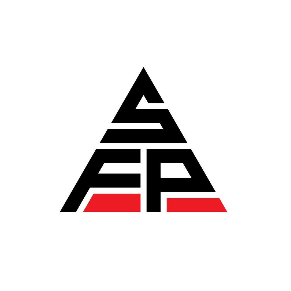 création de logo de lettre triangle sfp avec forme de triangle. monogramme de conception de logo triangle sfp. modèle de logo vectoriel triangle sfp avec couleur rouge. logo triangulaire sfp logo simple, élégant et luxueux.