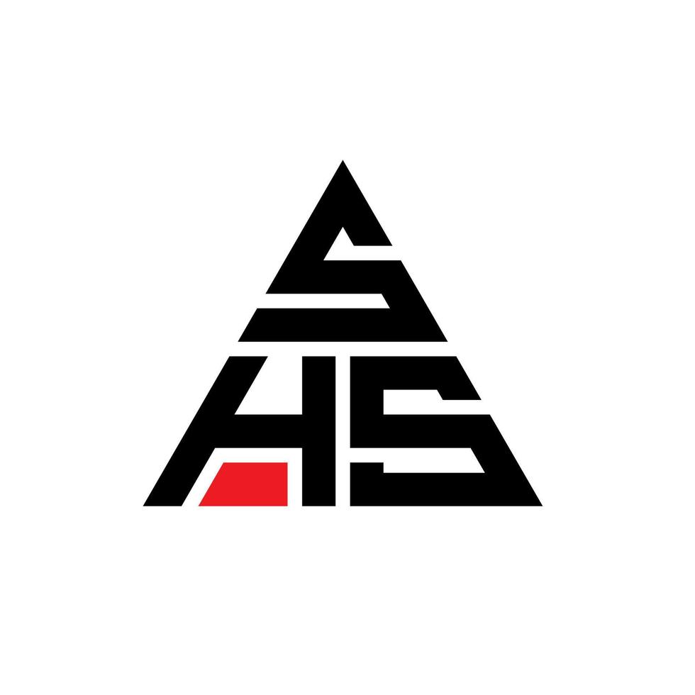 création de logo de lettre triangle shs avec forme de triangle. monogramme de conception de logo triangle shs. modèle de logo vectoriel triangle shs avec couleur rouge. logo triangulaire shs logo simple, élégant et luxueux.
