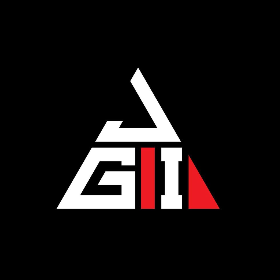 création de logo de lettre triangle jgi avec forme de triangle. monogramme de conception de logo triangle jgi. modèle de logo vectoriel triangle jgi avec couleur rouge. logo triangulaire jgi logo simple, élégant et luxueux.