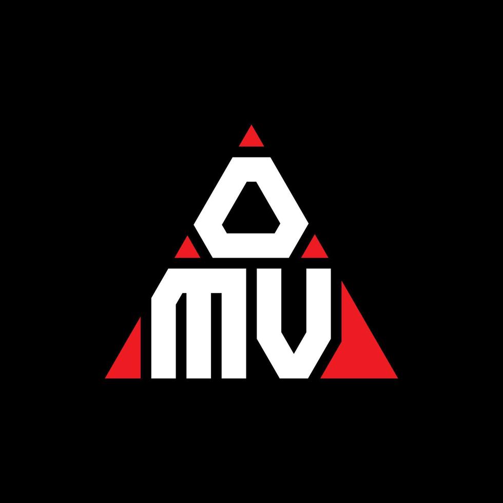 création de logo de lettre triangle omv avec forme de triangle. monogramme de conception de logo triangle omv. modèle de logo vectoriel triangle omv avec couleur rouge. logo triangulaire omv logo simple, élégant et luxueux.