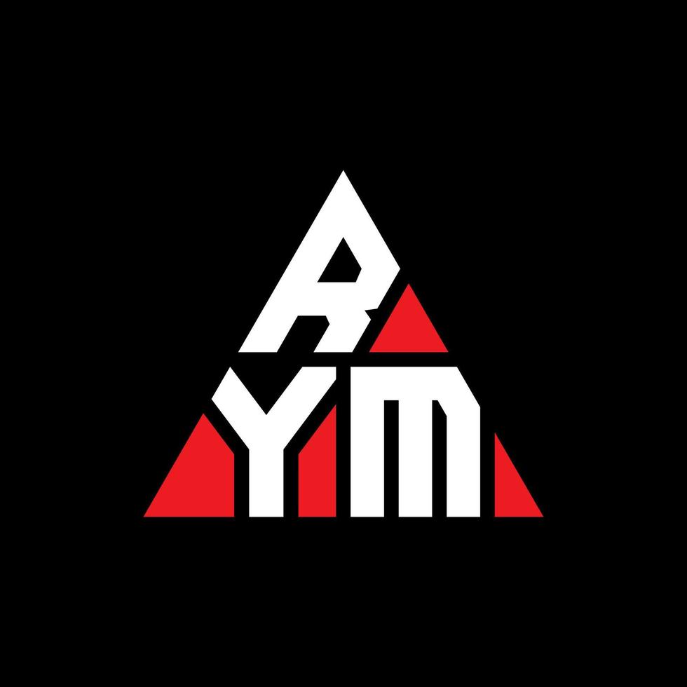 création de logo de lettre triangle rym avec forme de triangle. monogramme de conception de logo triangle rym. modèle de logo vectoriel triangle rym avec couleur rouge. logo triangulaire rym logo simple, élégant et luxueux.